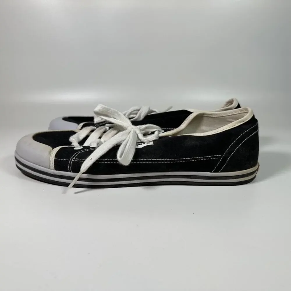Levi's Black Canvas Low Top Sneakers Men's Size 10 Casual Lace Up Shoes